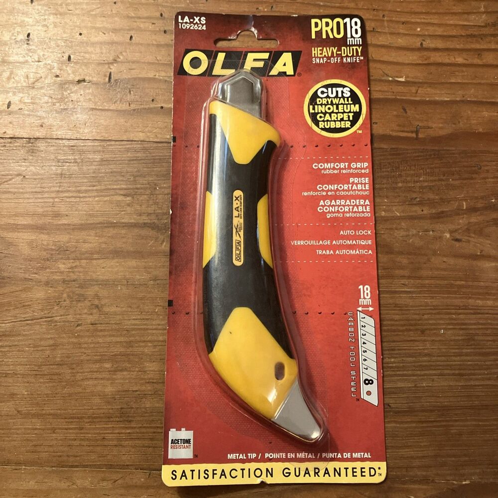 OLFA LA-XS Pro 18mm Heavy-Duty Rubber Inset Snap-Off Blade Utility Knife New